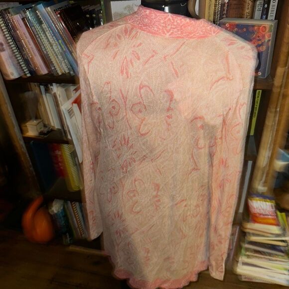 Cupio whimsical pink lightweight drape front L coastal cowgirl cardigan - Picture 3 of 4